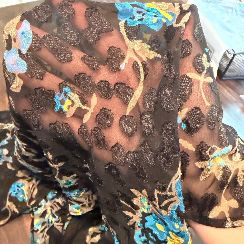 NWT Lane Bryant plus size 28 women's black sheer lace top blouse flutter sleeve - Picture 5 of 10